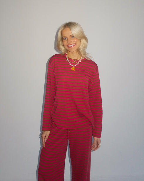 Beach Bum Striped Set // Sunset Pink